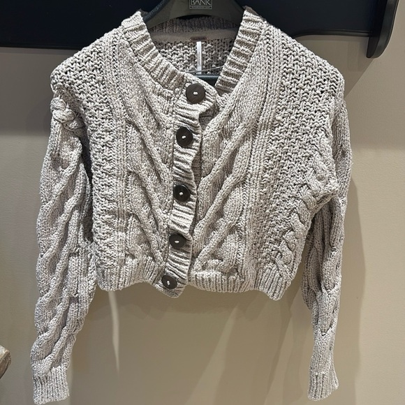 Free people Bonfire Cropped Cable-Knit Cardigan - Picture 2 of 7